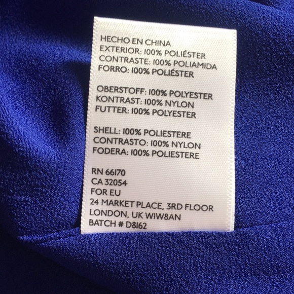 No Brand Bright Blue Deep V Sheer Dress - Picture 9 of 10